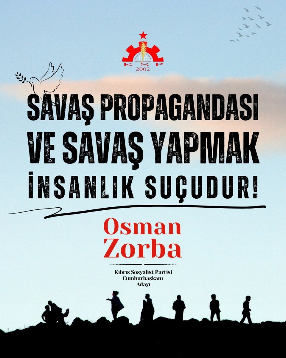 Savaş propagandası ve savaş yapmak insanlık suçudur!

#HalkınDemokrasisi #DoğrudanDemokrasi #OsmanZorba #KıbrısSosyalistPartisi #Halkınİktidarı #KararSeçimi