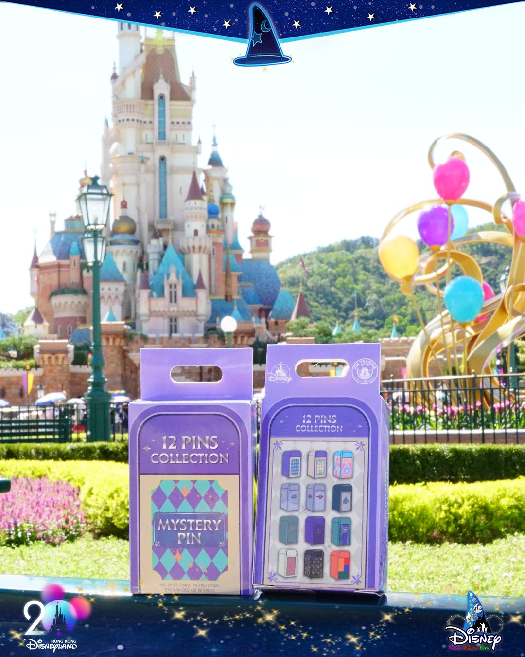 香港ディズニー　ピンバッジセット　ミステリーボックス 香港ディズニー ピンバッジ ミッキー ミステリー 周年ピン