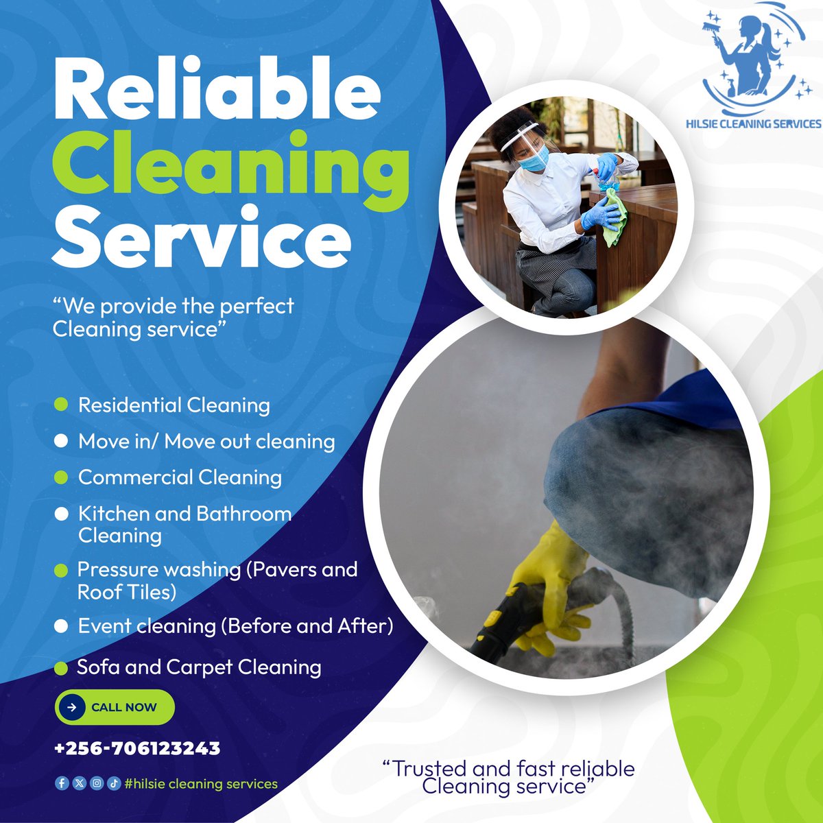 Keep your spaces spotless and professional with Hilsie Cleaning Services.
We specialize in:
✔️ Residential &amp; Commercial Cleaning
✔️ Move-in/Move-out Cleaning
✔️ Pressure Washing &amp; Carpet Care
✔️ Event Cleaning (Before &amp; After).
Trusted, fast, and reliable service you can count