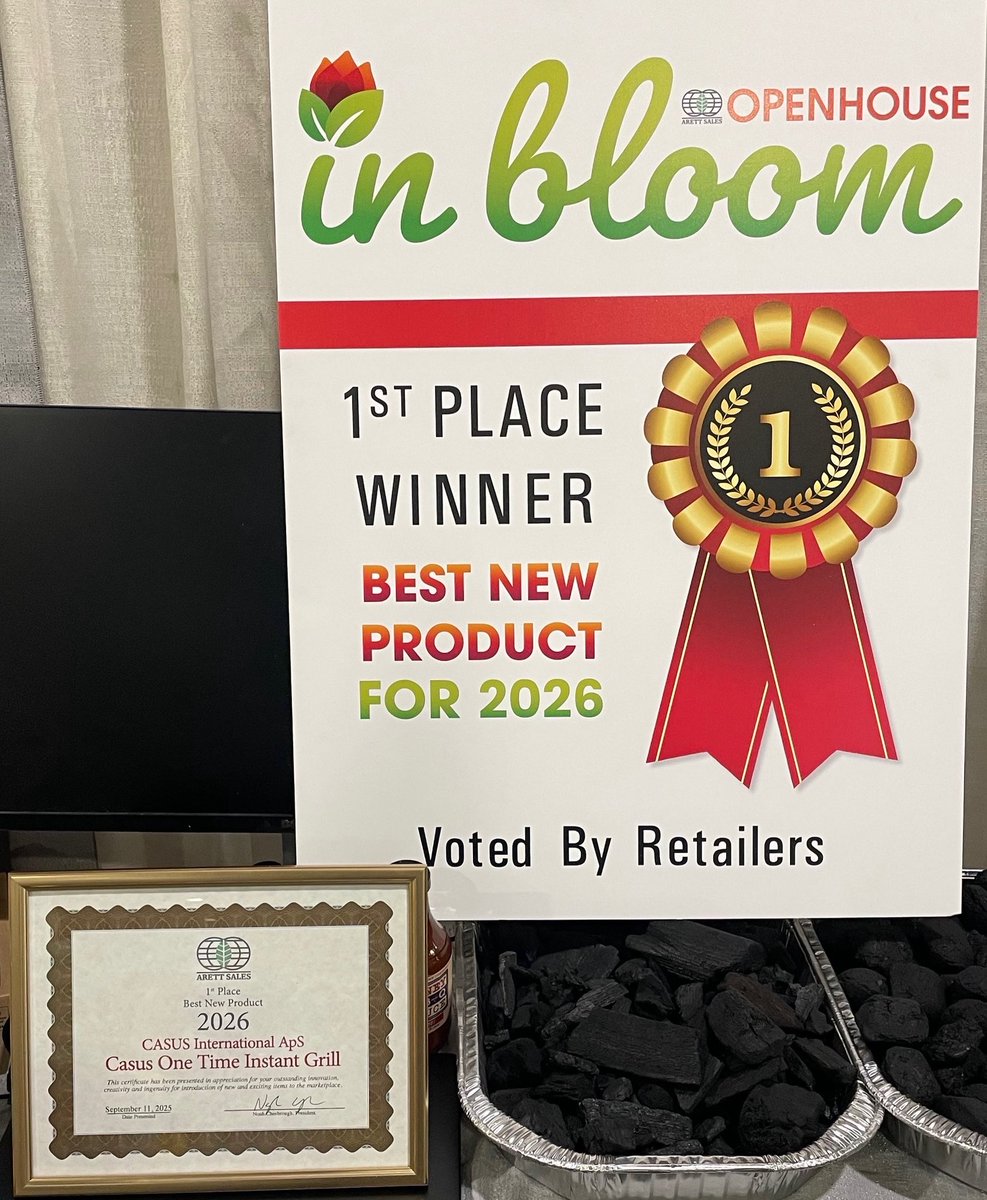 We are happy and grateful for the <a href="/arettsales/">Arett Sales</a> Award, 1st Place Best New Product 2026 🏆🥇💚
This certificate has been presented in appreciation for our outstanding innovation and creativity, the CasusGrill.

Thanks for 2 great days in Atlantic City NJ 🇺🇸
#casusgrill #arettsales