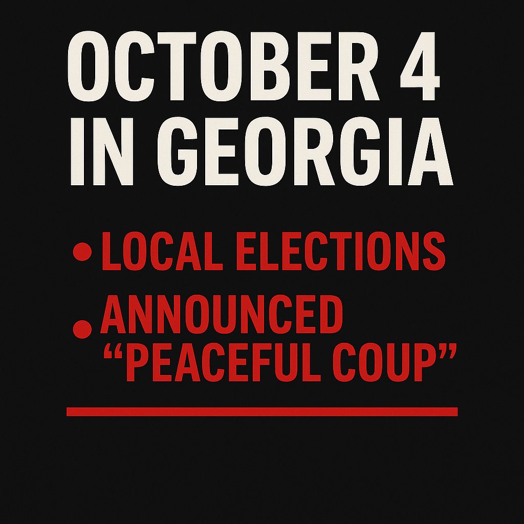 🧵 What’s happening on October 4 in Georgia and why international media should be ready for it?

Two things collide on this day:

Local elections announced by GD regime
A “peaceful coup” announced by UNM party leaders

1/