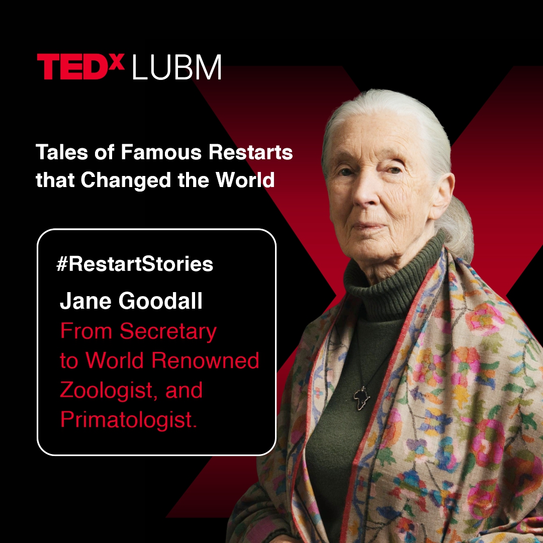 TEDxLUBM's tweet image. Jane Goodall's restart wasn’t in a lab or classroom, but in the wild. She then went on to redefine what it means to be a scientist.

#LUBM #JaneGoodall #SuccessStories #TEDxLUBM #RestartStories

[self growth] [ctrl+r mindset] [tedx dubai 2025] [uae events] [reinvent yourself]