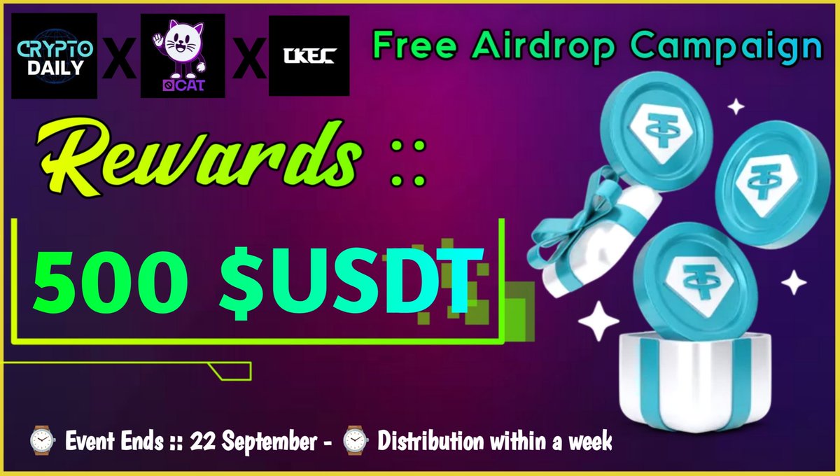 🥳CKEC X QCAT Infomation Crypto Daily Big #Airdrop

🏆Rewards »» 500 $USDT

🌟 Follow @ckec_crypto &amp; @qcatinformation
⭐Like, RT and Tag Frens
✅Complete #Gleam 👇
gleam.io/1hjvR/ckec-x-q…
 
⌚Distribution within a week after campaign ends

#Giveaway #Bitcoin #Binance #Crypto $BTC