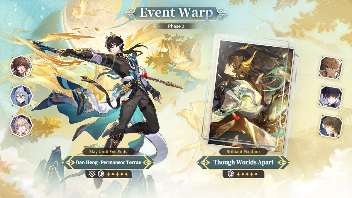 honkaistarrail's tweet image. In Version 3.6's second-half Warp Event, limited 5-star character Dan Heng • Permansor Terrae will be on rate-up, and Anaxa will have a rerun banner.

#HonkaiStarRail Special Program Live Now: youtube.com/live/qpRDn1lgL…

#HSRSpecialProgram #DanHengPT #Anaxa