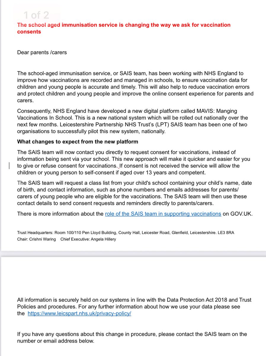 ChickenB's tweet image. How are children aged 13 able to consent for a vaccine?!!! Just received from the school my children attend! @beverleyturner @OlooneyJohn @Togetherdec @DrAseemMalhotra @juneslater17