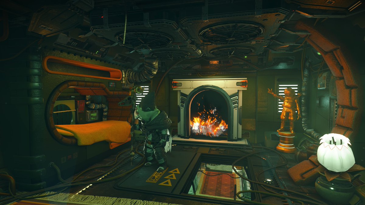 I see all these amazing corvette builds but honestly, I'm happy with my GekBug. I like my ships like my chicks: small, green, and bulbous.

#NoMansSky #NoMansSkyVoyagers #PhotoMode #VirtualPhotography <a href="/NoMansSky/">Sean Murray</a>