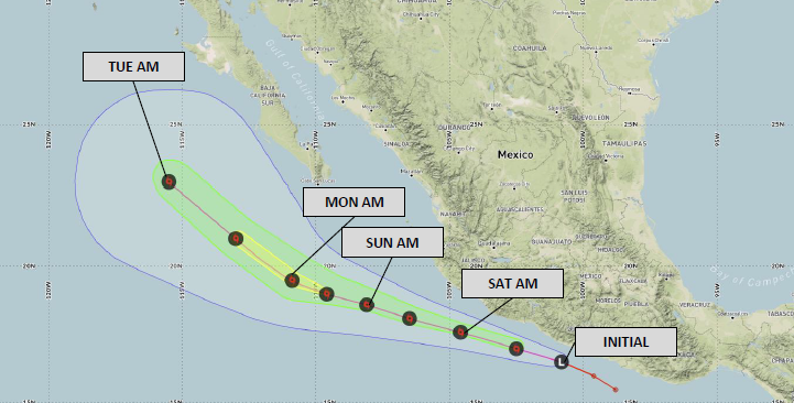DTNWeather's tweet image. 09/12 #TropicalDepressionThirteen-E early-morning advisory: #TropicalDepression #Thirteen is expected to become a tropical storm over the next day or so while remaining close to the Mexican coast. dtn.link/xr084b

#ThinkWeather
