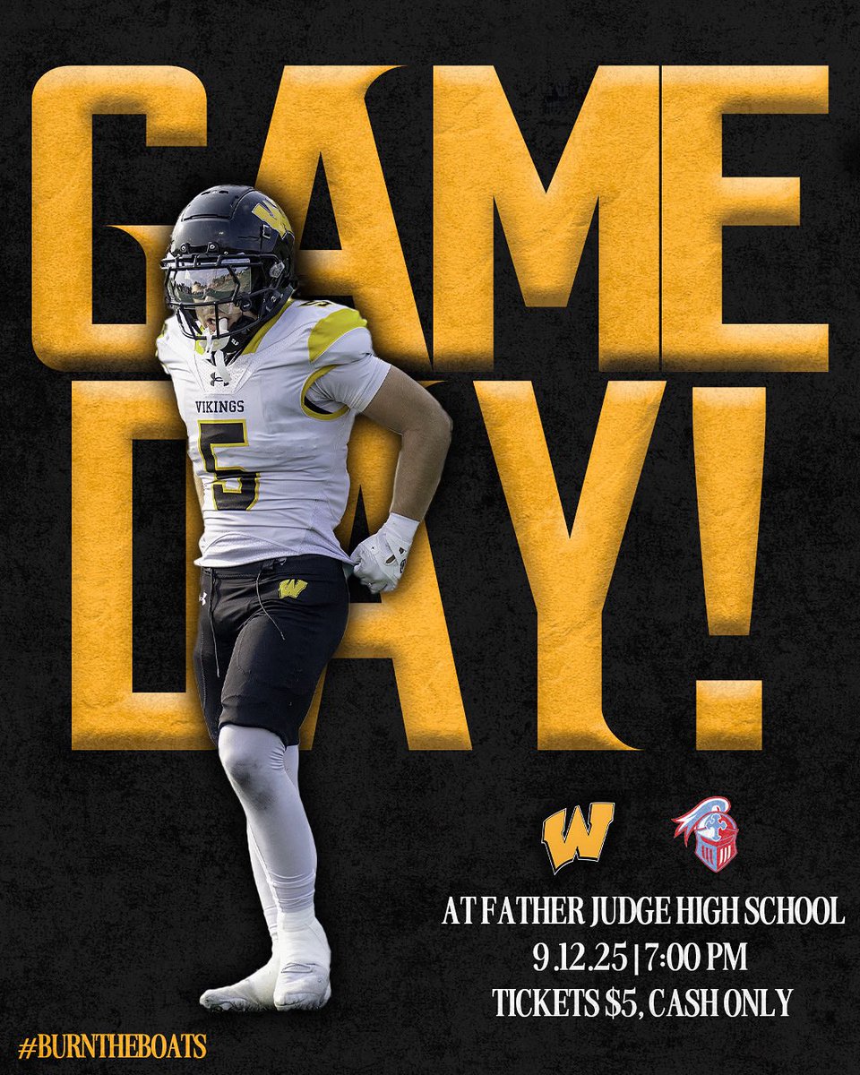It’s GAMEDAY. The Vikings hit the road tonight to take on Father Judge High School, 7:00 PM kickoff.

#BurnTheBoats