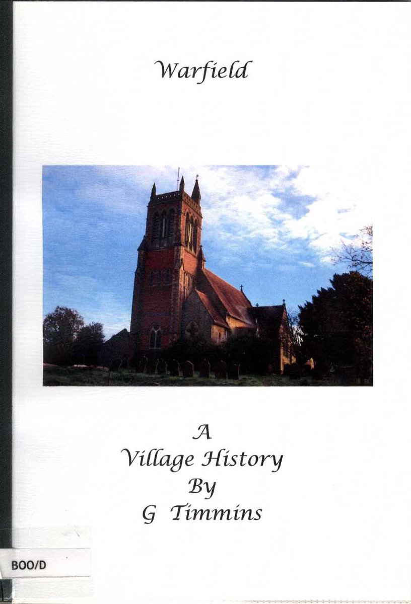 readinglibrary's tweet image. This is a slim volume on the history of Warfield , a village to the north of Bracknell, written by G. Timmins, and on the shelf at Reading Library at BOO/D. #ReadingLocalHistory