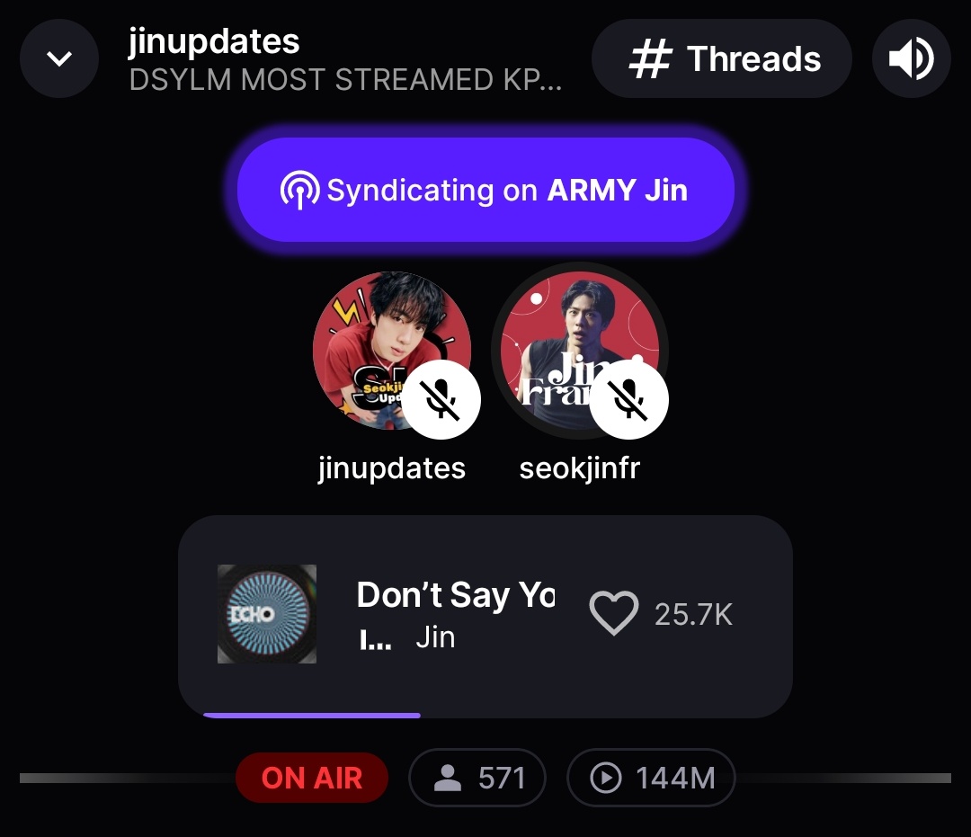 JIN UPDATES (@seokjin_updates) on Twitter photo ๐ฃ FUNDRAISING STREAMING PARTY FOR DSYLM ๐ฐ
๐ด STARTS NOW!!
๐ป stationhead.com/jinupdates
๐ฅ Hosted by <a href="/seokjin_updates/">JIN UPDATES</a> and <a href="/SEOKJINFR/">Fanbase JIN FRANCE ๐ซ๐ท</a>
๐ฏ 200 listeners on Stationhead+ 200 streaming ss of DSYLM
๐ Boost DSYLM as the Most Streamed K-pop song of the year
๐ฐ$100
๐ฎ JOIN NOW ๐๐ปโโ๏ธโผ๏ธ ๐ฃ FUNDRAISING STREAMING PARTY FOR DSYLM ๐ฐ
๐ด STARTS NOW!!
๐ป stationhead.com/jinupdates
๐ฅ Hosted by <a href="/seokjin_updates/">JIN UPDATES</a> and <a href="/SEOKJINFR/">Fanbase JIN FRANCE ๐ซ๐ท</a>
๐ฏ 200 listeners on Stationhead+ 200 streaming ss of DSYLM
๐ Boost DSYLM as the Most Streamed K-pop song of the year
๐ฐ$100
๐ฎ JOIN NOW ๐๐ปโโ๏ธโผ๏ธ