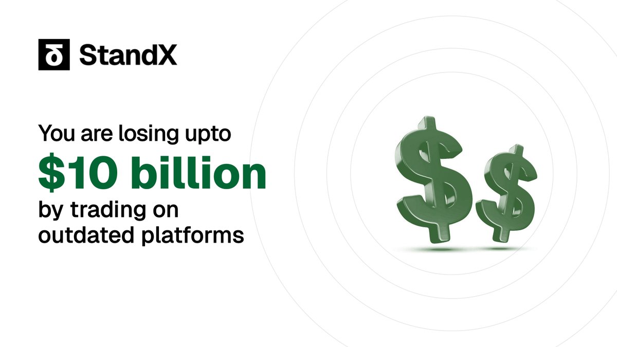 Traders are missing out on $10B every year. 

Why? Because $200B in open interest earns nothing. 

Dead capital = dead vibes. 

At StandX, your margin never sleeps.