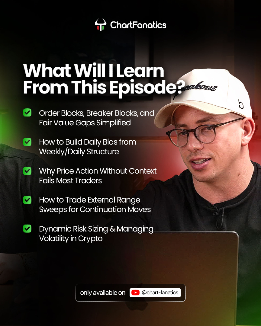 chartfanatics's tweet image. The ICT Fast Track Strategy Used by Verified 8 Figure Forex &amp;amp; Crypto Trader! 🤯

Trader Mayne breaks down the exact framework he’s used for 12+ years.

Full episode drops this Sunday