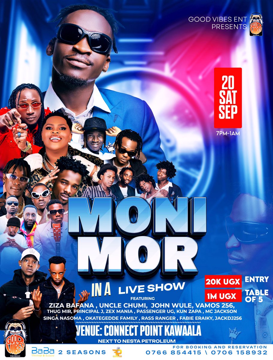 #Yalabana 
Our own <a href="/Moni_Mor_256/">Moni Mor</a> gonna shout down Kawaala 
📍 
Connect Point | 20th, Sept 

Gooo sweeten-up the world musically
