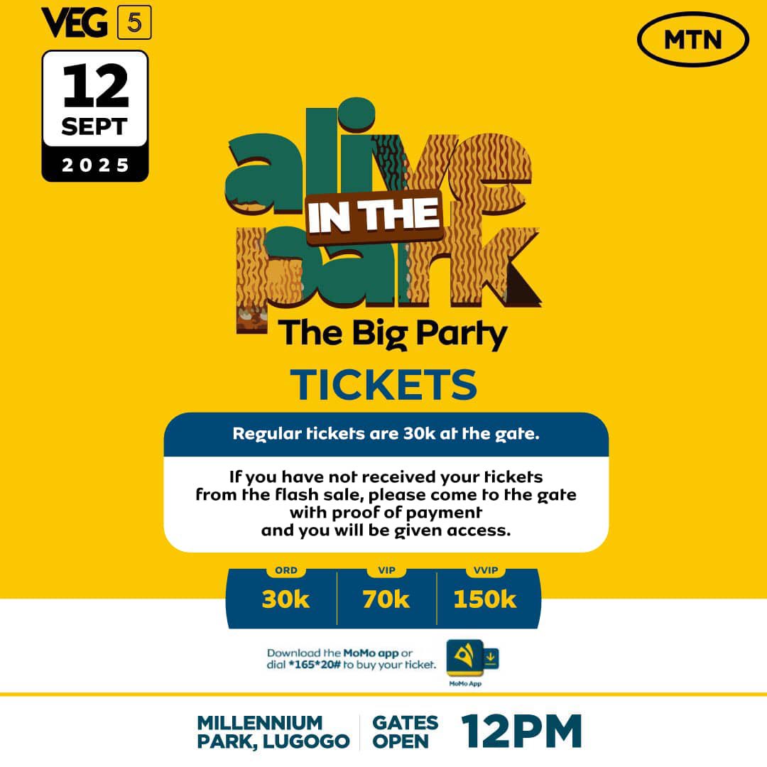 🚨- #AliveInThePark Update 
In case you bought your ticket from the flash sale and haven't yet got your ticket, please come with your proof of payment.
#TheBigParty