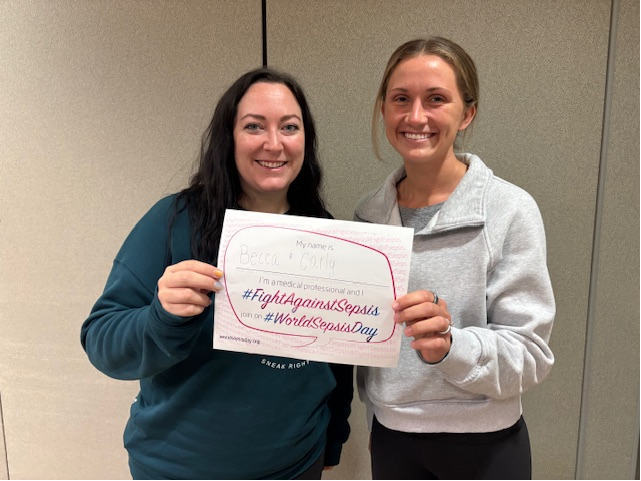 JPipta's tweet photo. #Corewellhealth Staff at Troy hospital showing support for #WorldSepsisDay even when they are performing a training day. Sepsis awareness can happen anywhere. Knowing the signs can save a life. https://t.co/1m9tWGhBnn