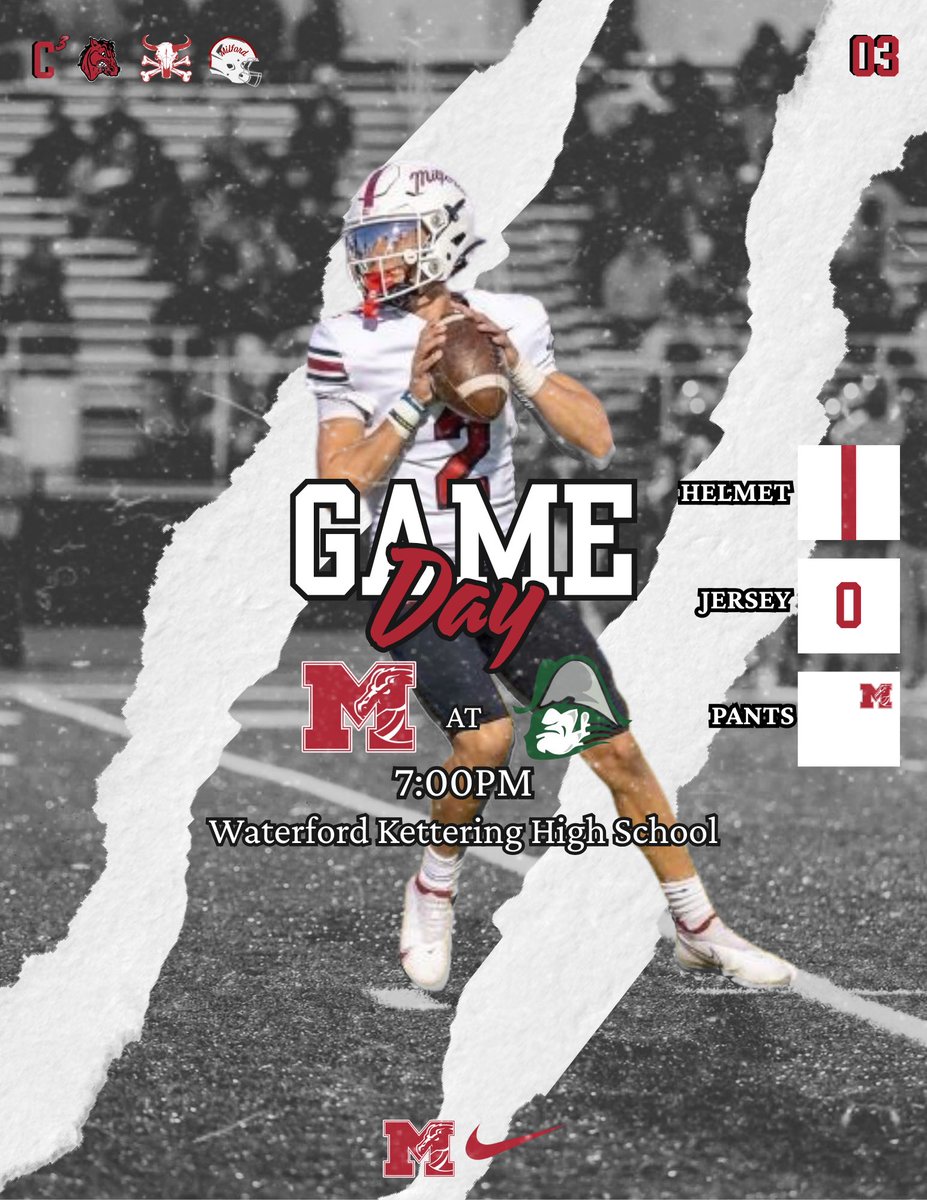 Week Three! 

Milford (0-2) at Waterford Kettering (0-2)
🗓️ Friday, September 12th
⏰ 7:00pm
📍 Kettering High School
🎟️ 
🦺🚧 Construction Zone

The Last Game Against Kettering as a Member of the LVC

#C3 #BYOJ #TopGun