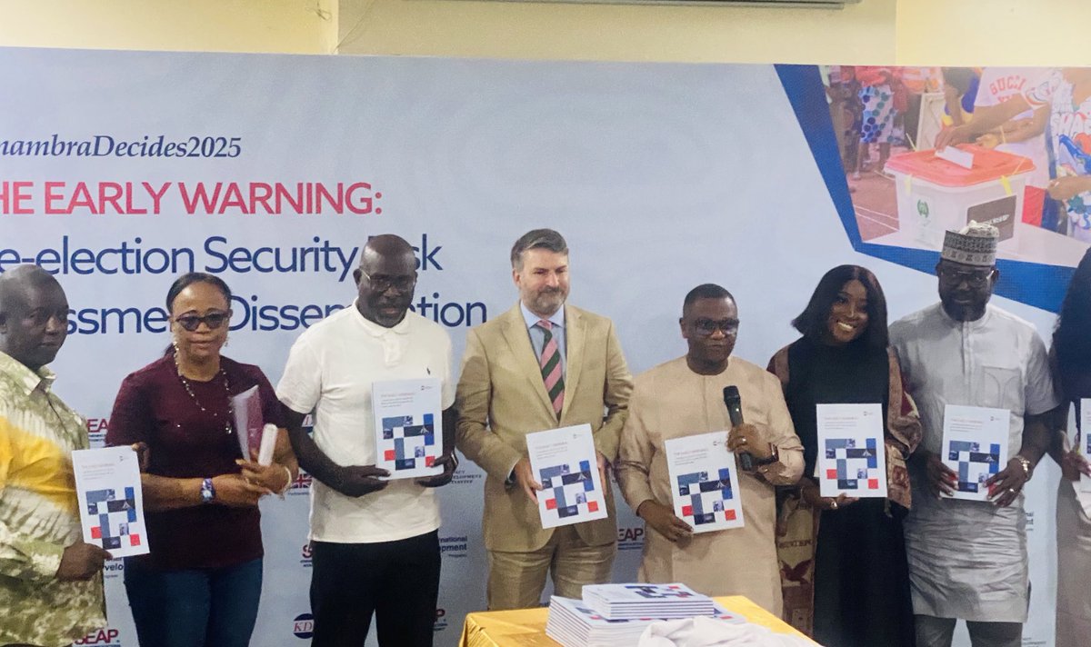 Earlier today, our Team Lead, joined other stakeholders in ABJ for the public presentation of the Pre-Election Security Risk Assessment Dissemination under <a href="/KDI_ng/">Kimpact Development Initiative</a> SEAP Project, ahead of #AnambraDecides2025.
The findings reveal worrying trends, including a high rate of violence.