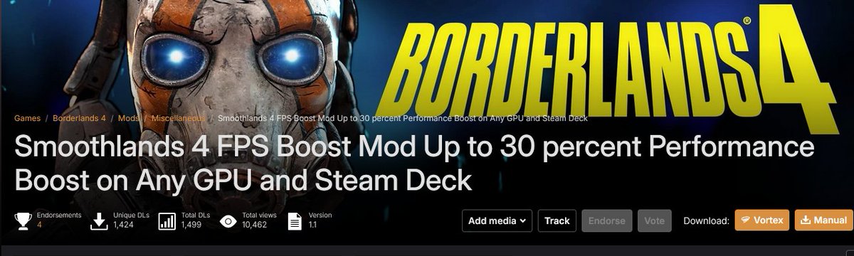 Ok i have a 4070 super and BL4 was running at about 90 fps on med settings then i installed this mod and its at like 170 fps