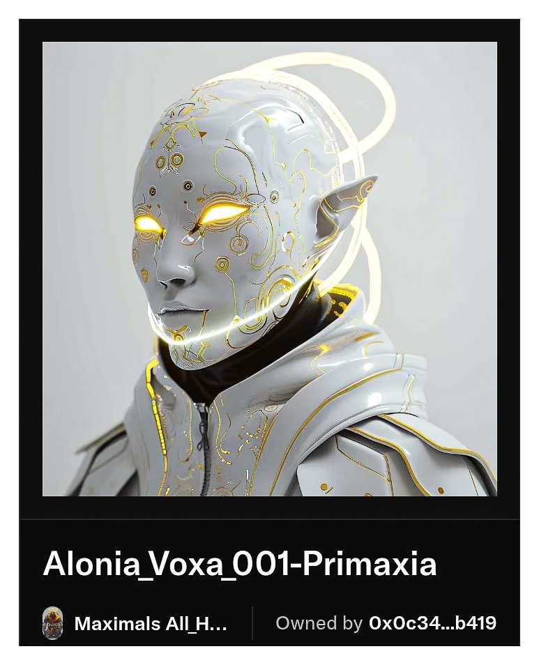 Maximal_Labs's tweet image. Maximal Spotlight of the day💫

"Alonia Vox 001 Primexia-Driven in immaculacy."

NFT owned by an Anonymous holder on opensea👏

Own The Art, Own The story🎇🔥

#maximal #NFT #Base