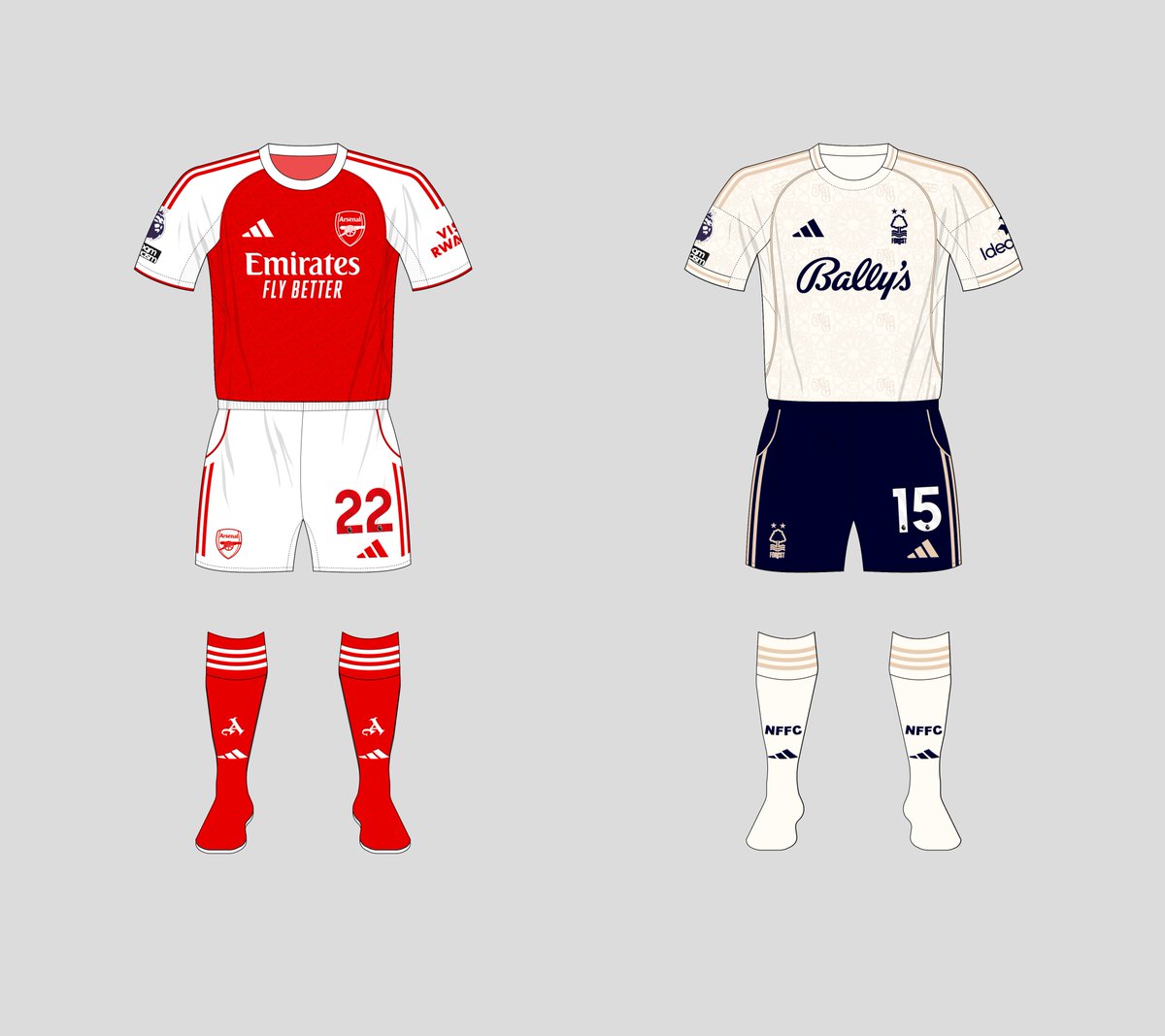 Away shirt with alternative shorts for Nottingham Forest away to Arsenal tomorrow - as <a href="/JimHearson/">Jim Hearson</a> has pointed out, quite fitting for Ange Postecoglou's first game in charge