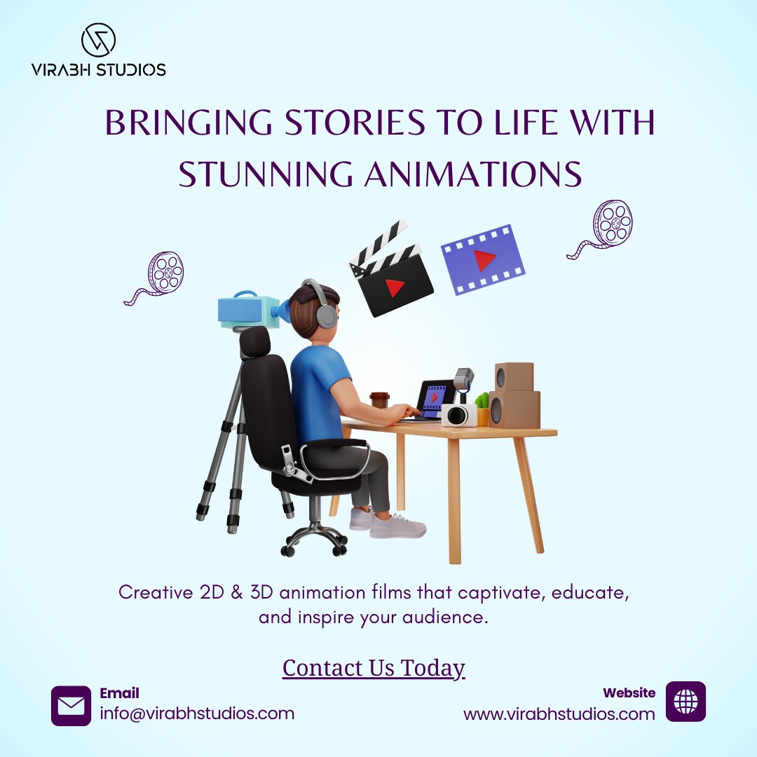 virabhstudios's tweet image. 🎬 Lights. Camera. Animation! ✨

We turn ideas into captivating stories with stunning 2D &amp;amp; 3D animation films. Whether it’s for entertainment, education, or branding, our creative team brings imagination to life with every frame.

virabhstudios.com

#AnimationFilms