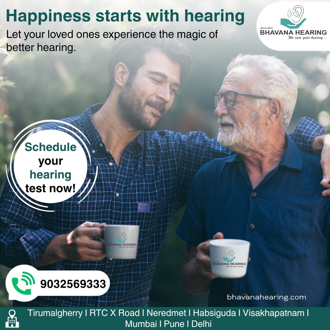 "Don’t let your loved ones miss the beautiful moments of life — gift them the joy of clear hearing and endless conversations with those who matter most.
.
.
#BhavanaHearingCare #BetterHearingBetterLife #HearingMatters #GiftOfHearing #ClearConversations #LoveThroughHearing