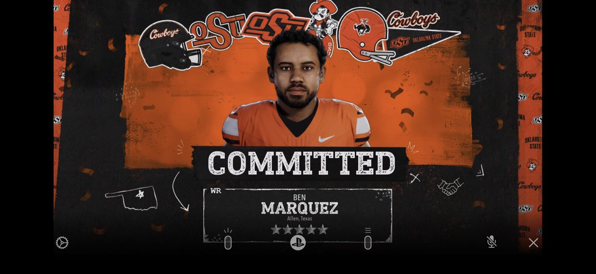 NECF_TedLasso's tweet photo. Stillwater just got a whole lot brighter ⭐️ We roped in 5⭐️ WR Ben Marquez from Allen, TX! Kid’s got hands like flypaper, routes like poetry, and a smile that’ll light up Boone Pickens Stadium. Welcome home, Ben! 🏈🤠🧡 https://t.co/jbdiYNi3cO