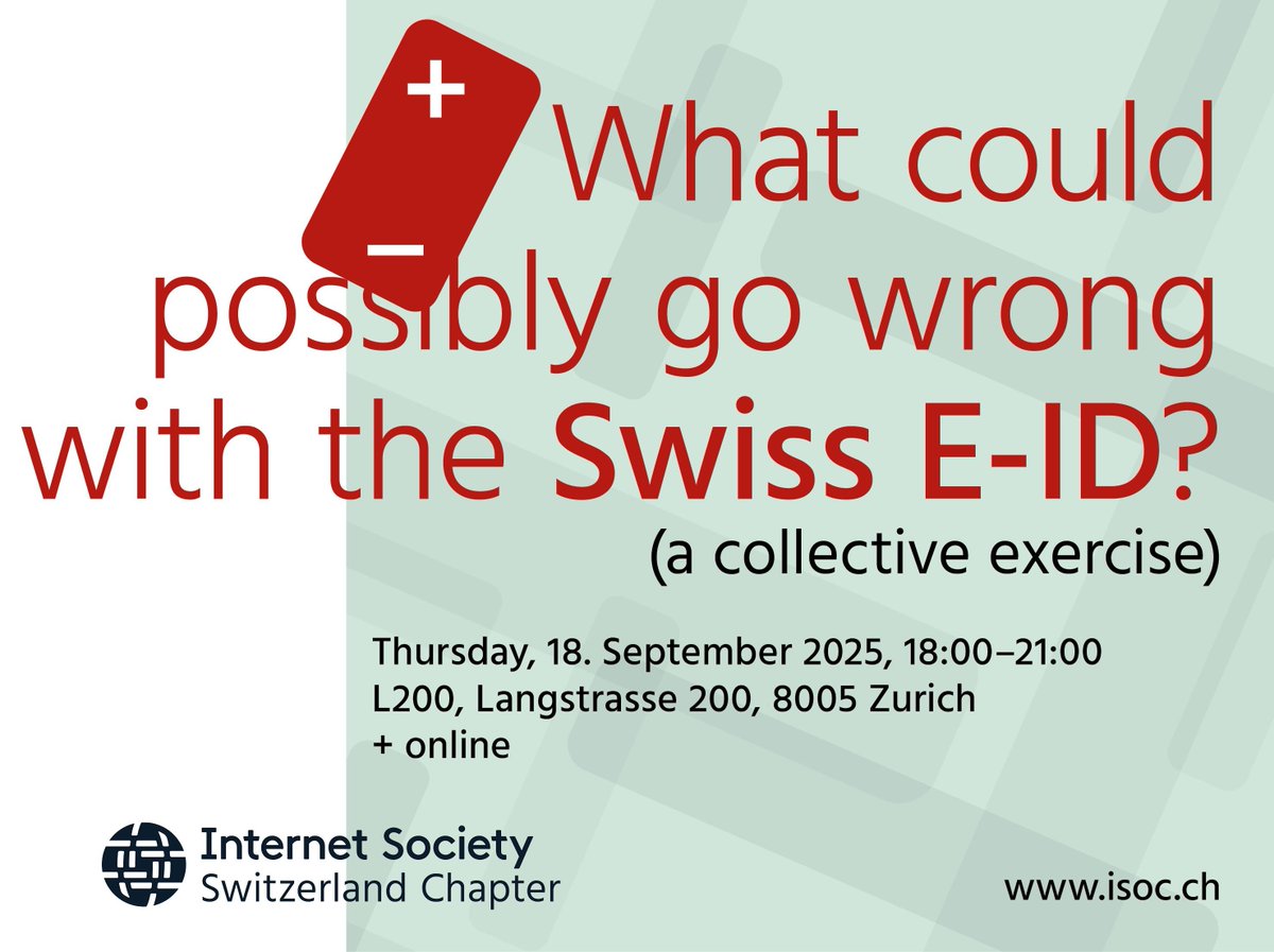 ISOC-CH published a position article on the risks of the  #eID and organizes a hybrid event to collectively analyze them. Check isoc.ch