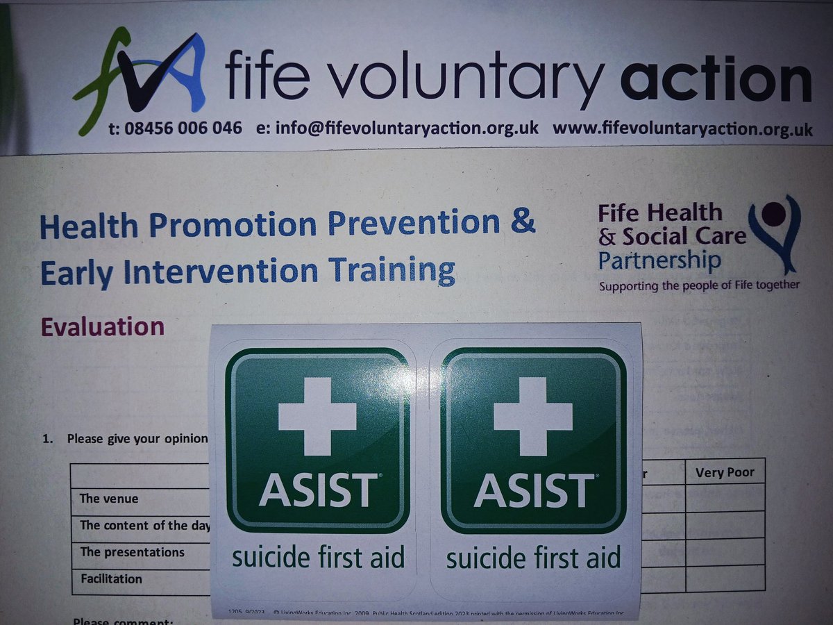 Day two of ASIST un Fife. 14 candidates completing the suicide prevention training thanks to well developed partnerships working.