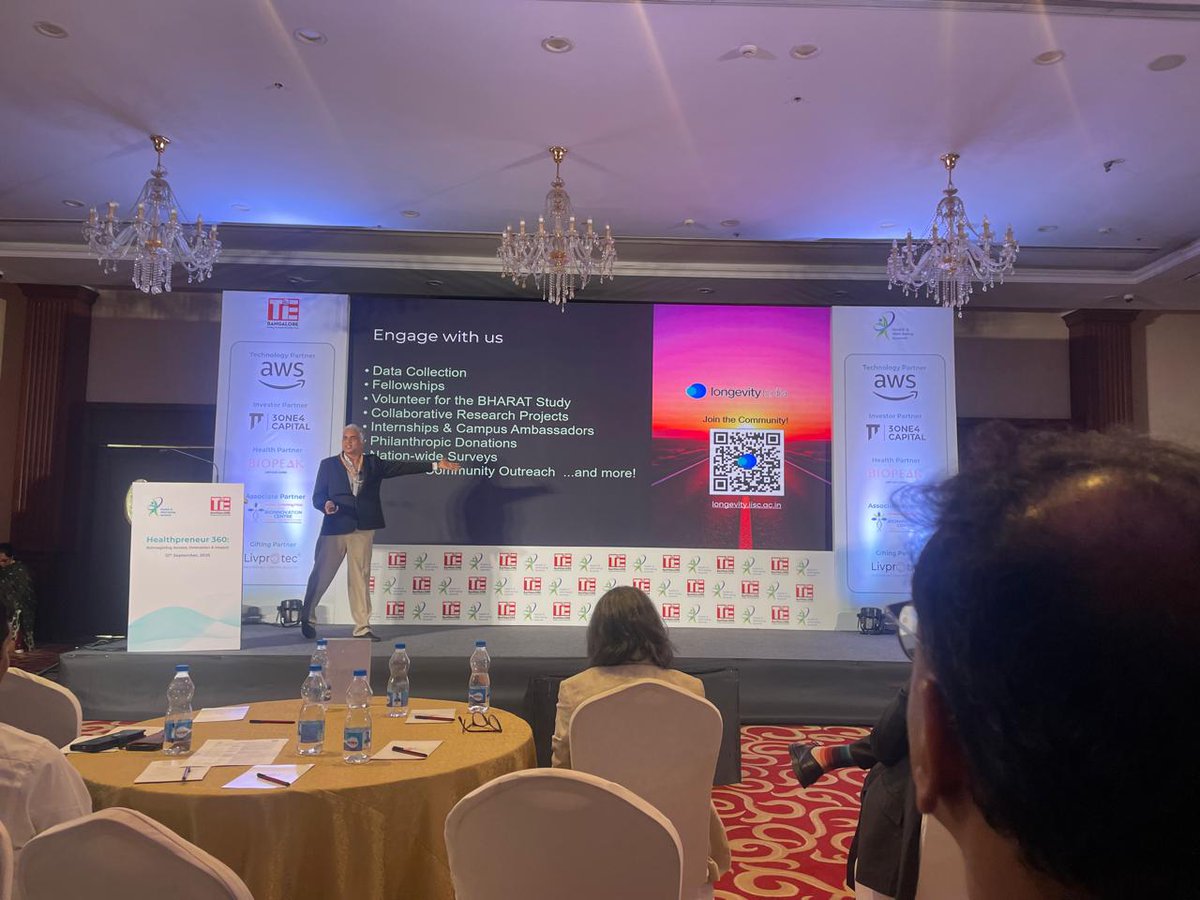 HaifTech's tweet image. Prof. Deepak Saini on Longevity &amp;amp; Lifespan at #Healthpreneur360, how data + collaboration drive health.

HAIF HFP uses ECG data &amp;amp; community inputs to predict early heart failure risk.

Prevention meets longevity, the future of healthcare.
#HAIF #InnovationInHealthcare #Longevity