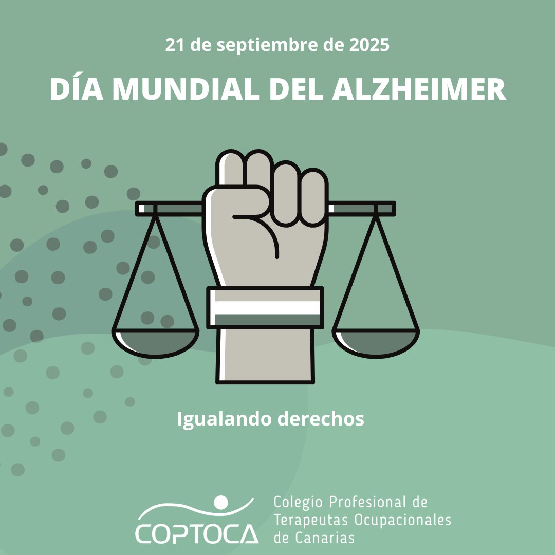 Cada 21 de septiembre se celebra el día para la concienciación de la enfermedad de alzheimer. 
Este 2025, el lema CEAFA es "Igualando derechos".

#terapiaocupacional #ocupationaltherapy #diamundialdelalzheimer #igualandoderechos #alzheimer