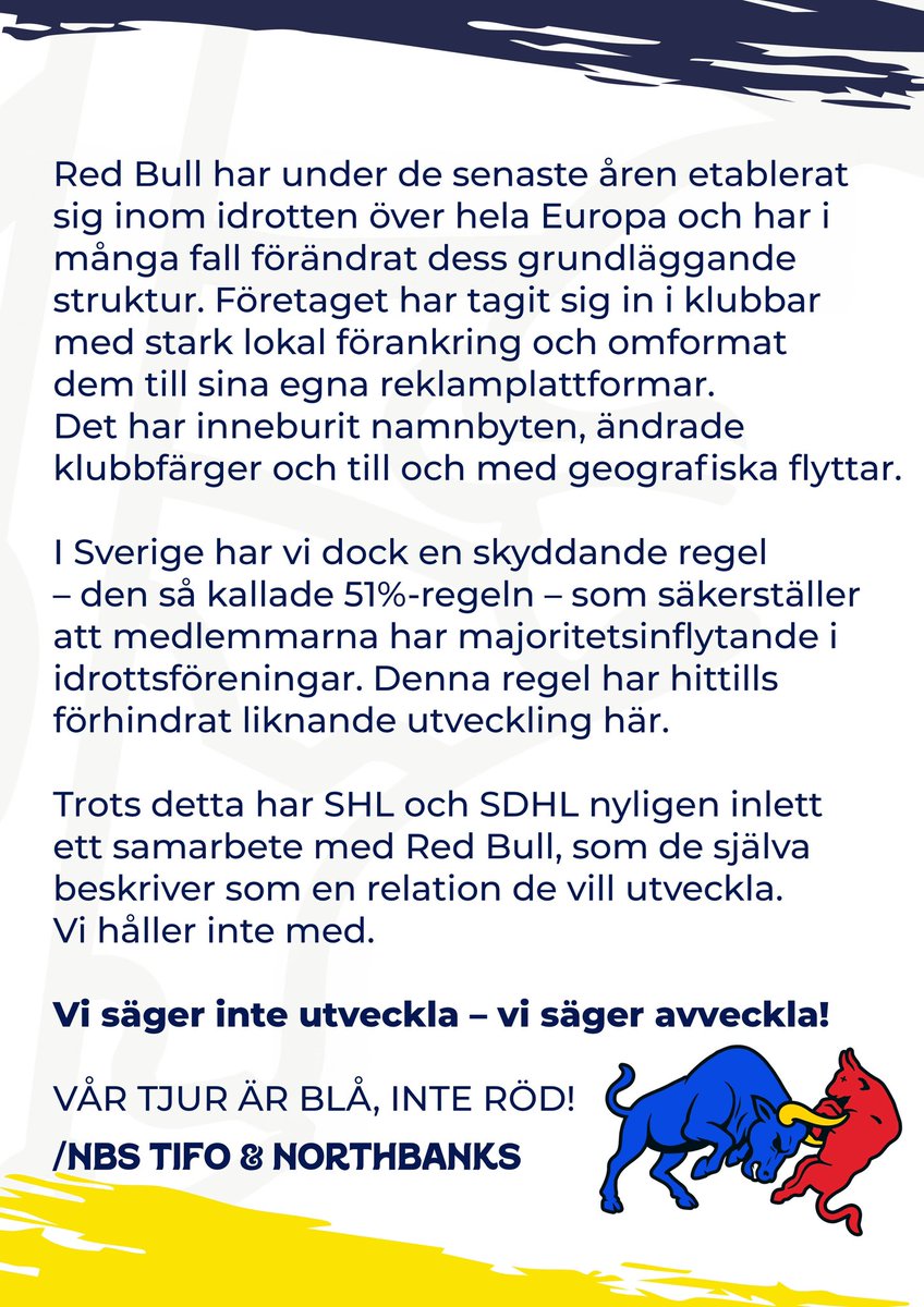 nbs_tifo's tweet photo. Länge leve 51%-regeln.

#HV71 https://t.co/Y1bspsSO0A