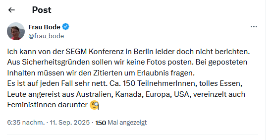 ClaudiaLuisa16's tweet image. #SEGM Konferenz der Transfeinden
Wenn selbst Anhänger der Ideologien der Ungleichwertigkeit, Demokratie- und Menschenfeindlichkeit, nur übers Essen sprechen dürfen, dann .........
"ist es auf jeden Fall sehr nett"