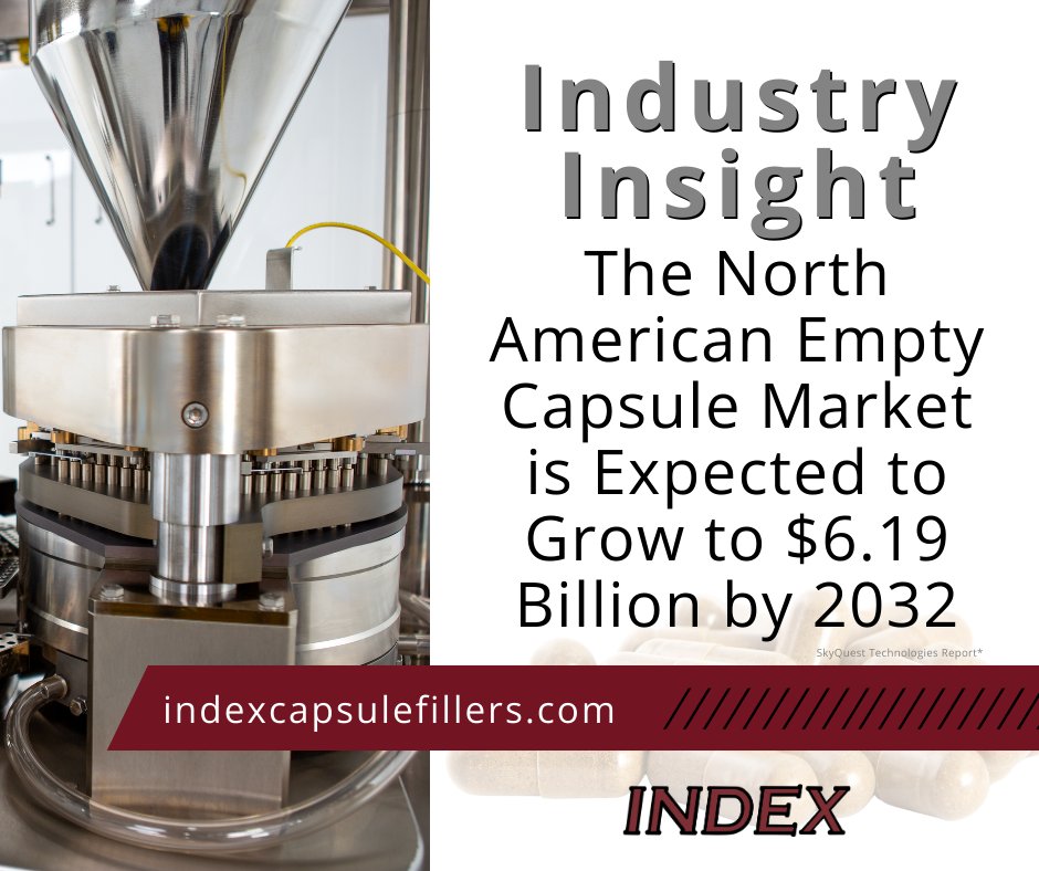 The North #American empty #capsule market is set to grow, holding 35–40% of #global share. Driven by rising #nutraceutical demand—now is the time to connect with our team. See why the #biggest nutraceutical companies rely on Index every day: hubs.la/Q03J20Yn0