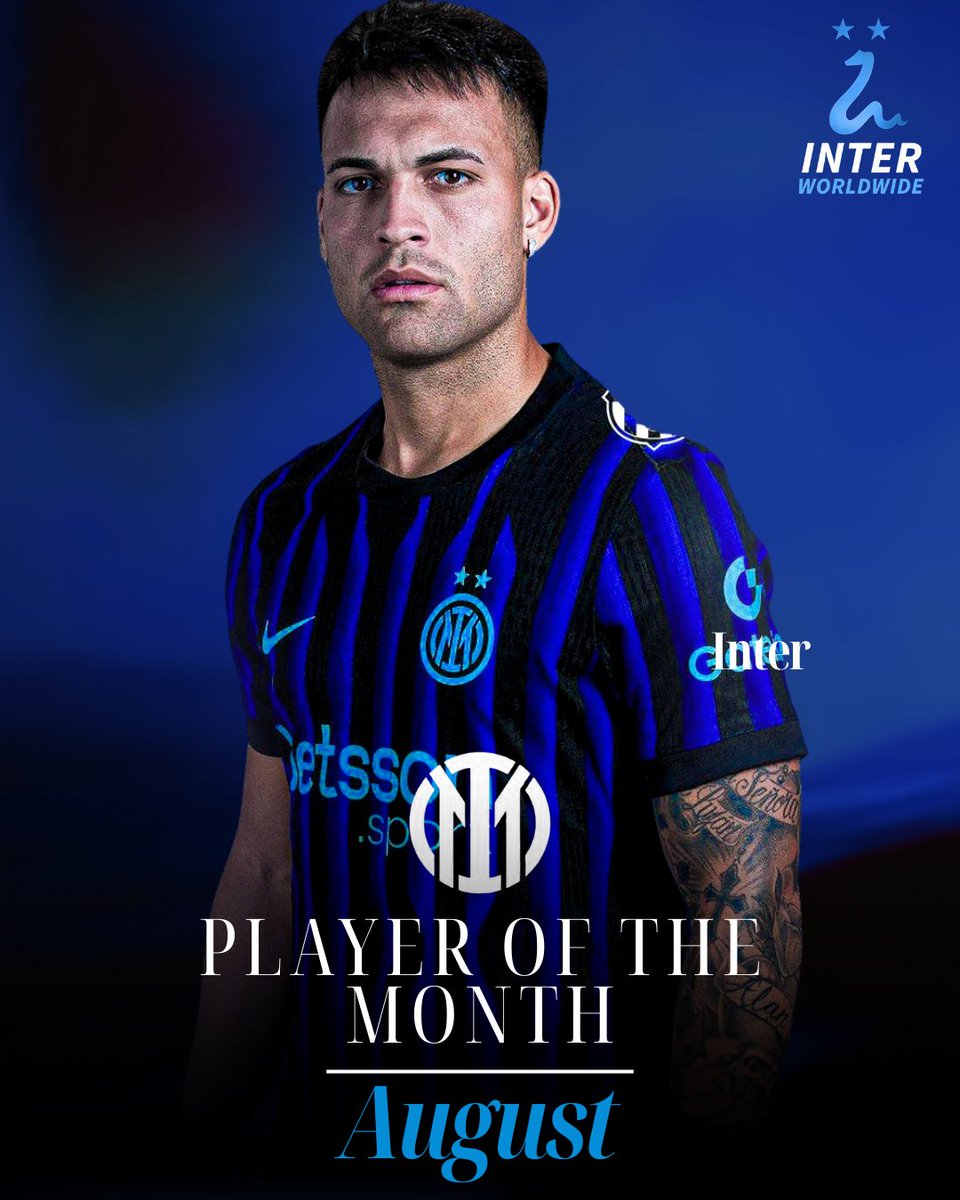 Captain fantastic! 🇦🇷🔥

Lautaro Martínez is our Player of the Month for August, leading by example on and off the pitch. 💪 

Powered by betsson.sport #ForzaInter #POTM