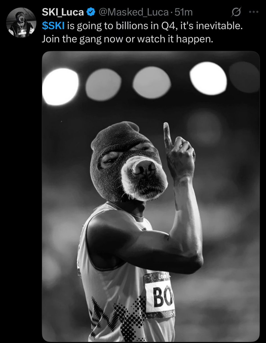 Smash the like button if you are the part of $SKI GANG.

<a href="/build_on_bob/">BOB</a> <a href="/RaylsLabs/">Rayls</a> <a href="/LABtrade_/">LAB</a> 
<a href="/aige_in/">AIGE by Antix</a> <a href="/plumenetwork/">Plume - RWAfi Chain</a> <a href="/dango/">dango🍡</a>