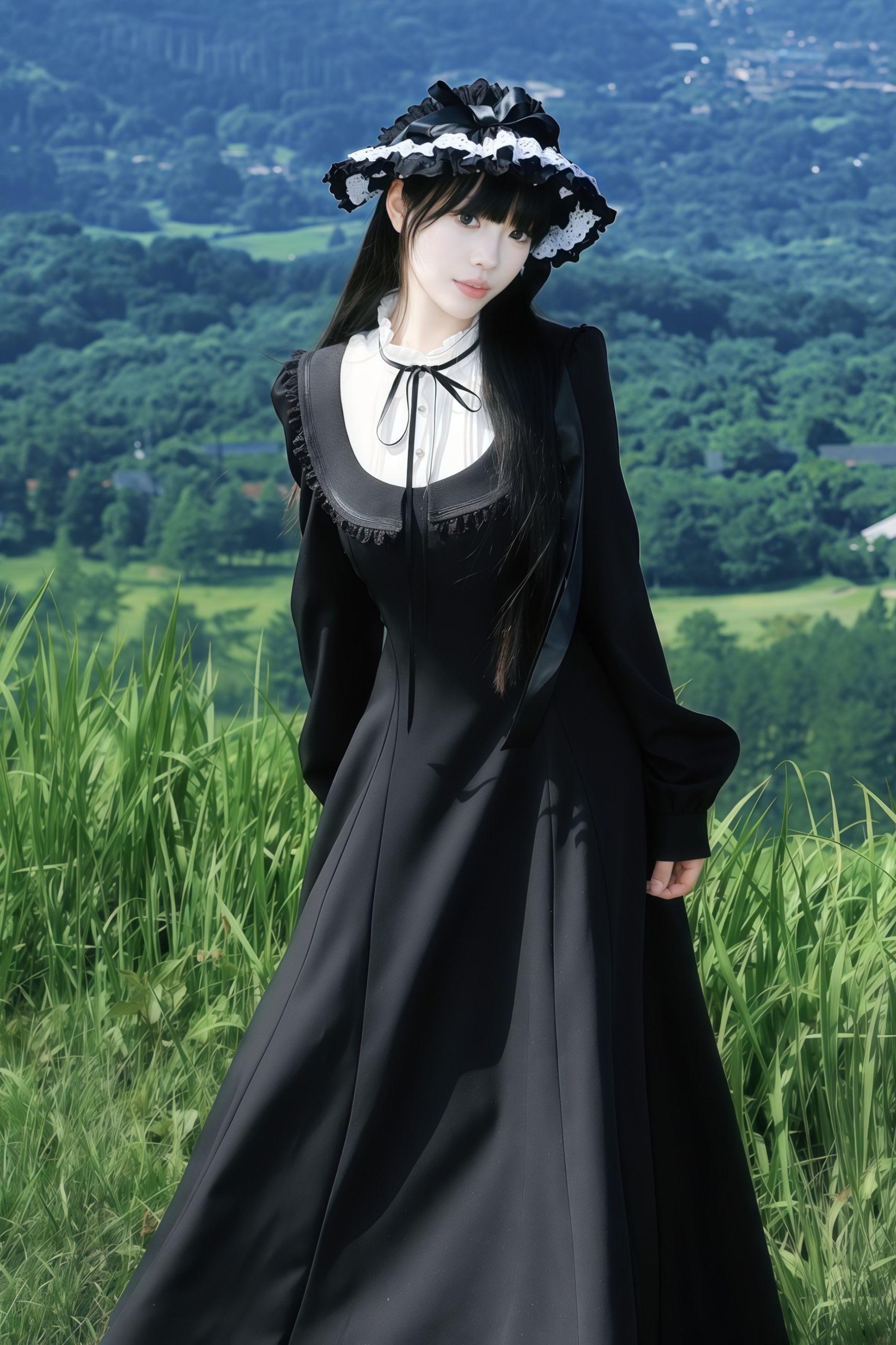 レアヴィンテージ 黒いリボンの女の子　ビスクドール レアヴィンテージ 黒いリボンの女の子 ビスクドール レア