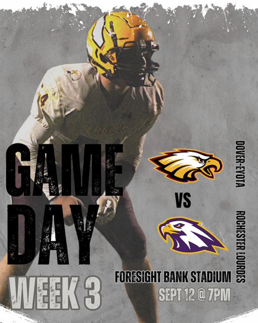***GAME DAY ALERT*** DE Eagle home opener is tonight vs. Rochester Lourdes. Let's fill the stands and cheer on our EAGLES to victory!