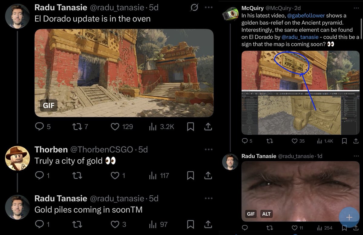 ThourCS2's tweet image. The creator of the Wingman map El Dorado has hinted that his map might be coming to the game soon.
This could mean we’ll be getting a few new Wingman maps with the Major Armory Update. I’m guessing Lake might be included as well.