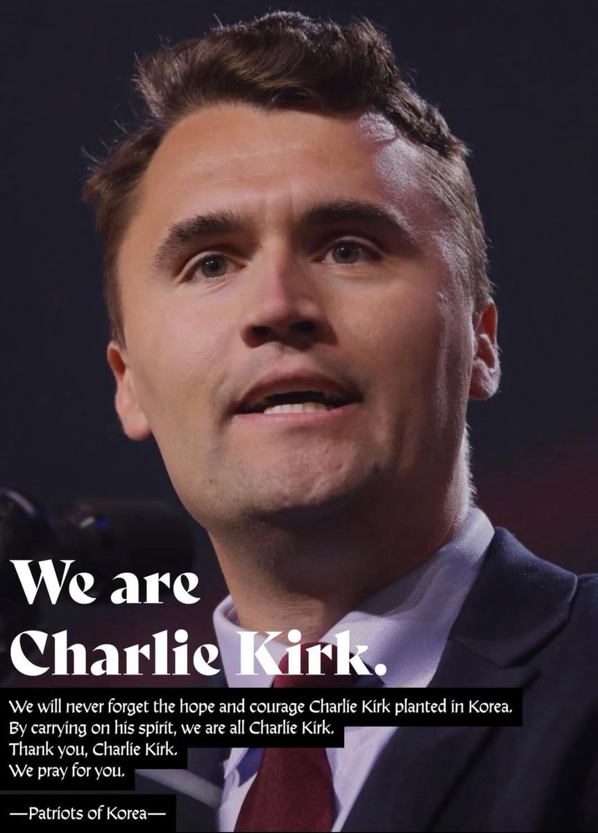 ForestChristmas's tweet photo. 🇰🇷❤️🇺🇸 Koreans respect and remember Charlie. His spirit lives on. #WeAreCharlieKirk https://t.co/RBd6pERlLv