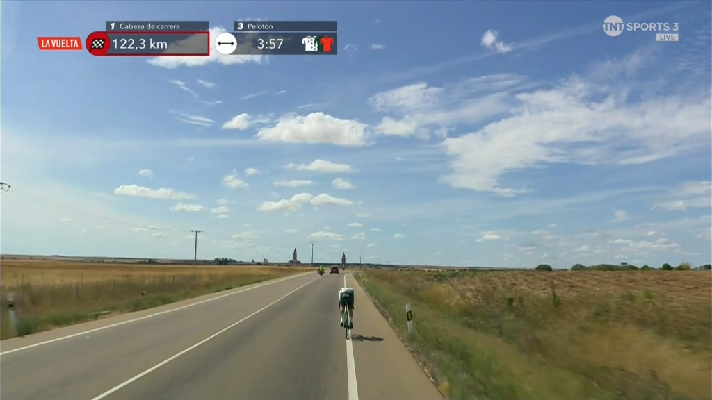 it's a lonely old road in a solo breakaway.