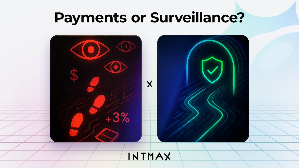intmaxIO's tweet image. If your payment leaves a trail, it’s not a payment.
It’s surveillance in disguise. 👁️

• TradFi: up to 3% fees per transaction
• Layer 1s: congestion, costs, complexity
• L2s: data exposed to everyone, forever

With INTMAX:
– Private-by-default
– Minimal footprint (5 bytes…