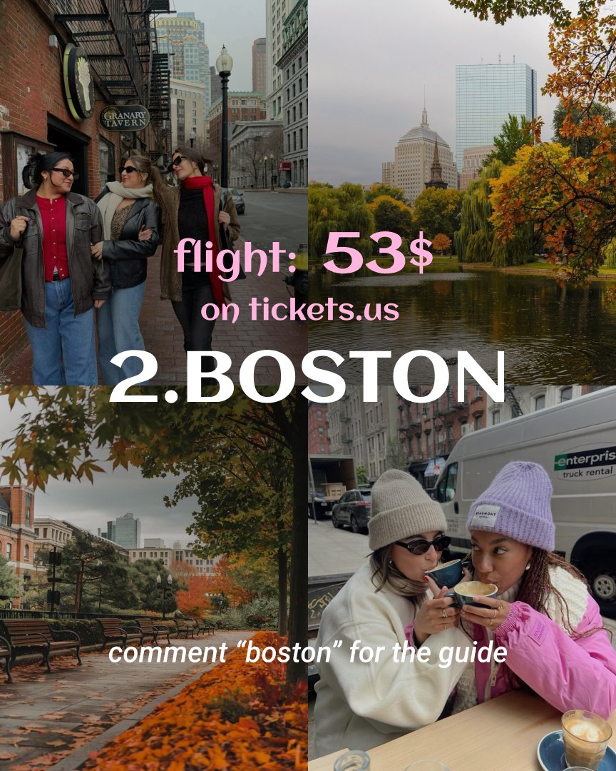 tickets_us's tweet photo. Top autumn cities 🍂✈️
Golden leaves, cozy cafés, and vibrant streets — 3 escapes that prove fall is the perfect travel season.
📲 Book now on https://t.co/p2n5jXK0Jb and make it happen!
#cheapflights #tickets_us #fallgetaway #citybreak https://t.co/q1mGft31lM