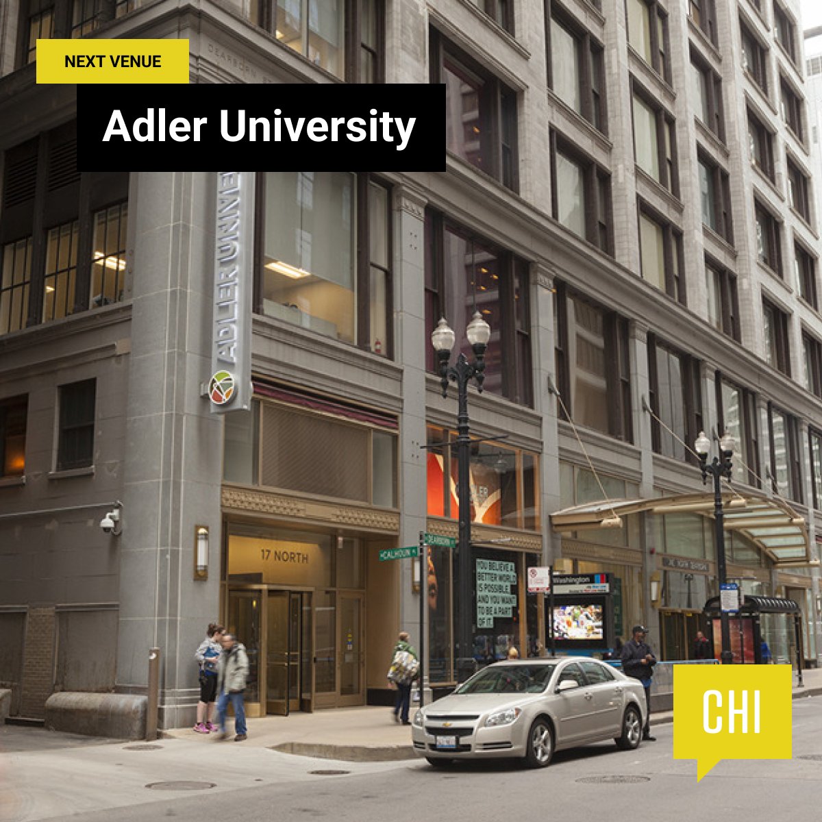This month, our #CMChi event, on the theme #CMBlossom, is hosted at Adler University! They are located at 17 N. Dearborn St., Chicago, IL 60602.   Invite, share, and tag your friends in the comments to attend! We are looking forward to see many of you there.