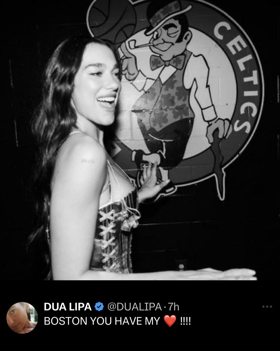 celtics's tweet image. .@DUALIPA is a day one 🫶☘️
