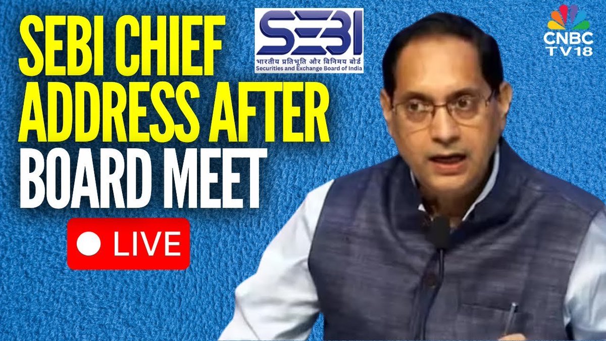 CNBCTV18News's tweet photo. @YashJain88 SEBI Board Meeting Outcome | SEBI Chairman Tuhin Kanta Pandey addresses the media post board meeting
#SEBIMeeting #sebiupdate #SEBI #CNBCTV18Market
WATCH: https://t.co/lKTlCUyZAx https://t.co/dsVM5rPicX