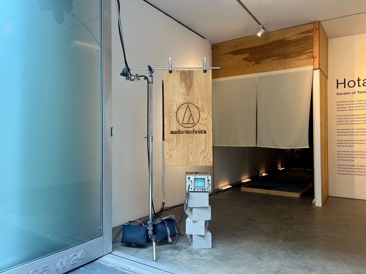 O2Eventworks's tweet image. For Audio-Technica, we built a Japanese tea house–inspired structure with custom tables, vinyl displays, a laser-cut sign, rigged branches for shadow play, full lighting, and audio for 5+ live recording setups. All designed with a modern industrial edge.

#CustomFabrication