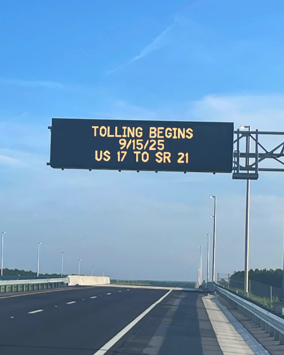 IMPORTANT REMINDER: Tolling begins on the First Coast Extension on September 15, 2025! If you've been enjoying the ride on the new stretch from US 17 to SR 21, make sure your SunPass transponder ready. Save with Sunpass - tolling starts 9/15/25!  #SunPass #FloridasTurnpike