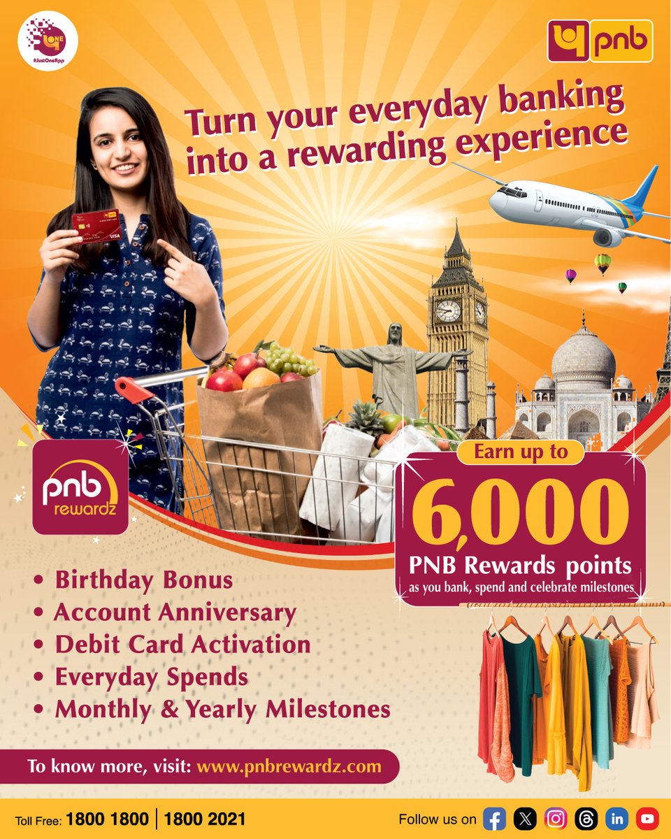 pnbindia's tweet photo. Turn your daily spends into extraordinary rewards with #PNBRewardz today!
To know more, visit: https://t.co/0RNfgTVa0s

#PNB #PNBRewardz #EverydayRewards #SpendAndEarn https://t.co/asNAoG5iT5