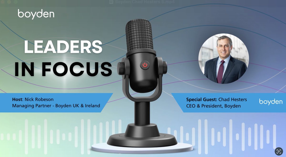 New Leaders in Focus 🎙️: Chad Hesters, CEO &amp; President of #Boyden, shares his #leadership journey, insights on agility, authenticity, and #servantleadership, and advice for CEOs navigating today’s complex business world.

Watch here >> boyden.com/media/leaders-…
